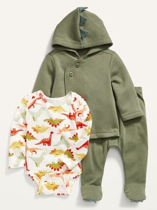 Unisex Dinosaur Hoodie, Footed Pants & Bodysuit Set for Baby | Old Navy (US)