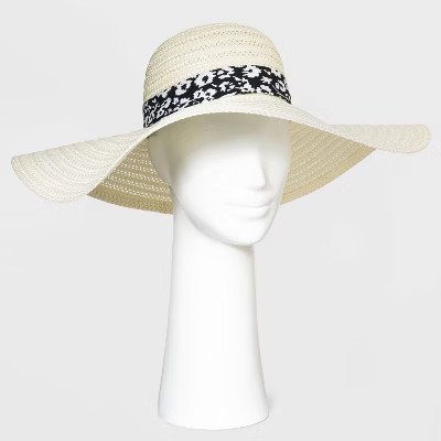 Women's Wide Brim Straw Hat - A New Day™ Off White | Target