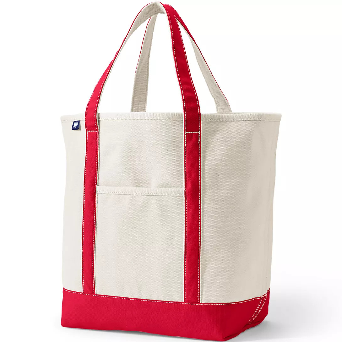 Large 5 Pocket Open Top Canvas Tote Bag | Lands' End (US)
