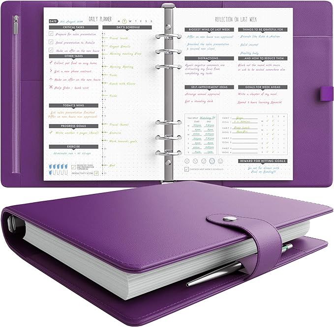 LUX PRO A5 - Daily Planner & appointment diary 2024 - Gratitude journal, wellness journal & Undat... | Amazon (US)