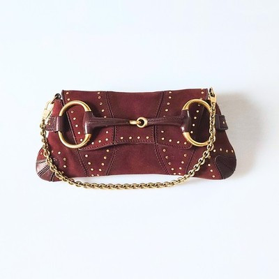 Gucci Horsebit Clutch Suede Studded Tom Ford Era Vintage | eBay US