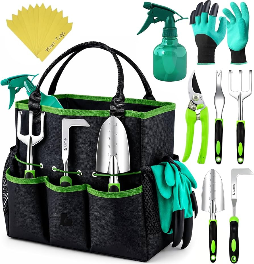 GROWIT Heavy Duty Gardening Tools - Gardening Gifts for Women, Men, Mom, Dad - Durable, Ergonomic... | Amazon (US)
