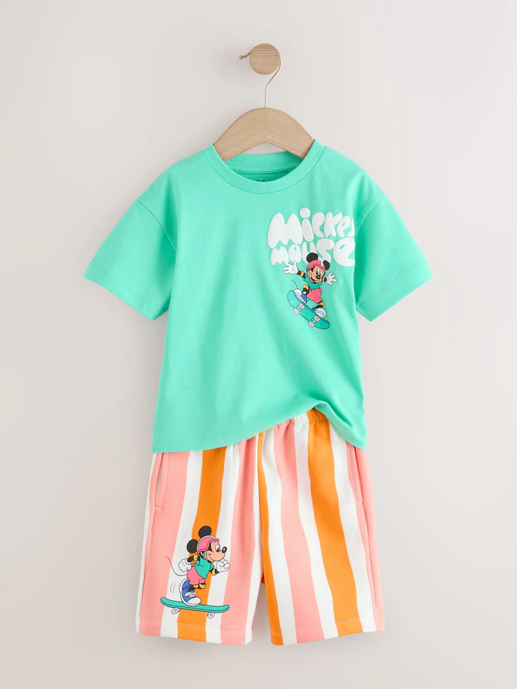 Green/Orange Mickey Mouse T-Shirt and Shorts Set (3mths-8yrs) | Next US