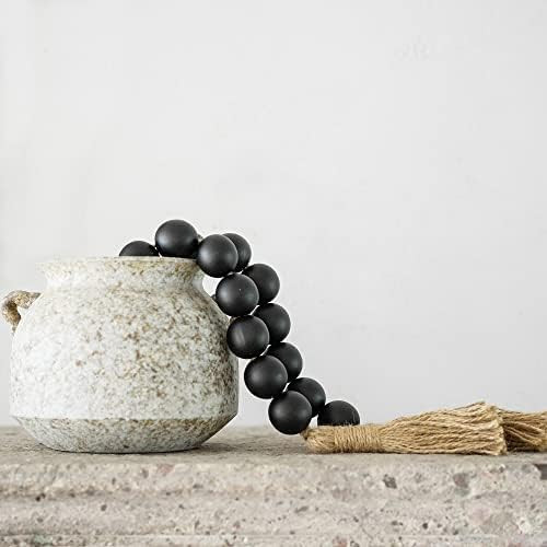RUIRUICO Extra Large Chunky Black Wood Bead Garland with 1.6" Diameter Wooden Beads, 41" Long Woo... | Amazon (US)