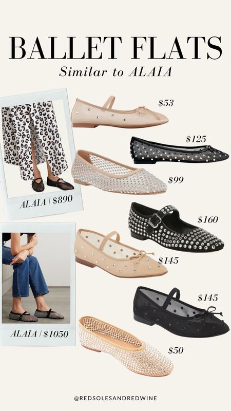 Ballet flats similar to Alaia! Black flats, nice flats, mesh flats, crystal flats 

#LTKshoecrush #LTKstyletip #LTKfindsunder100