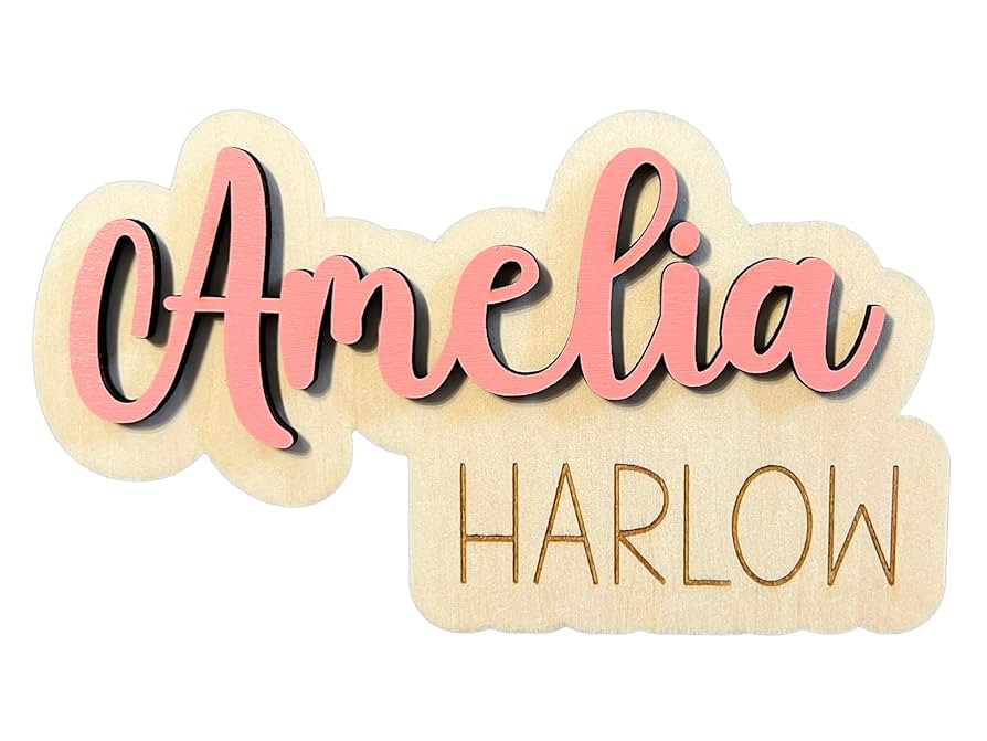 Personalized 3D Newborn Baby Name Announcement, Baby shower gift, Hospital photo prop plaque, Bab... | Amazon (US)