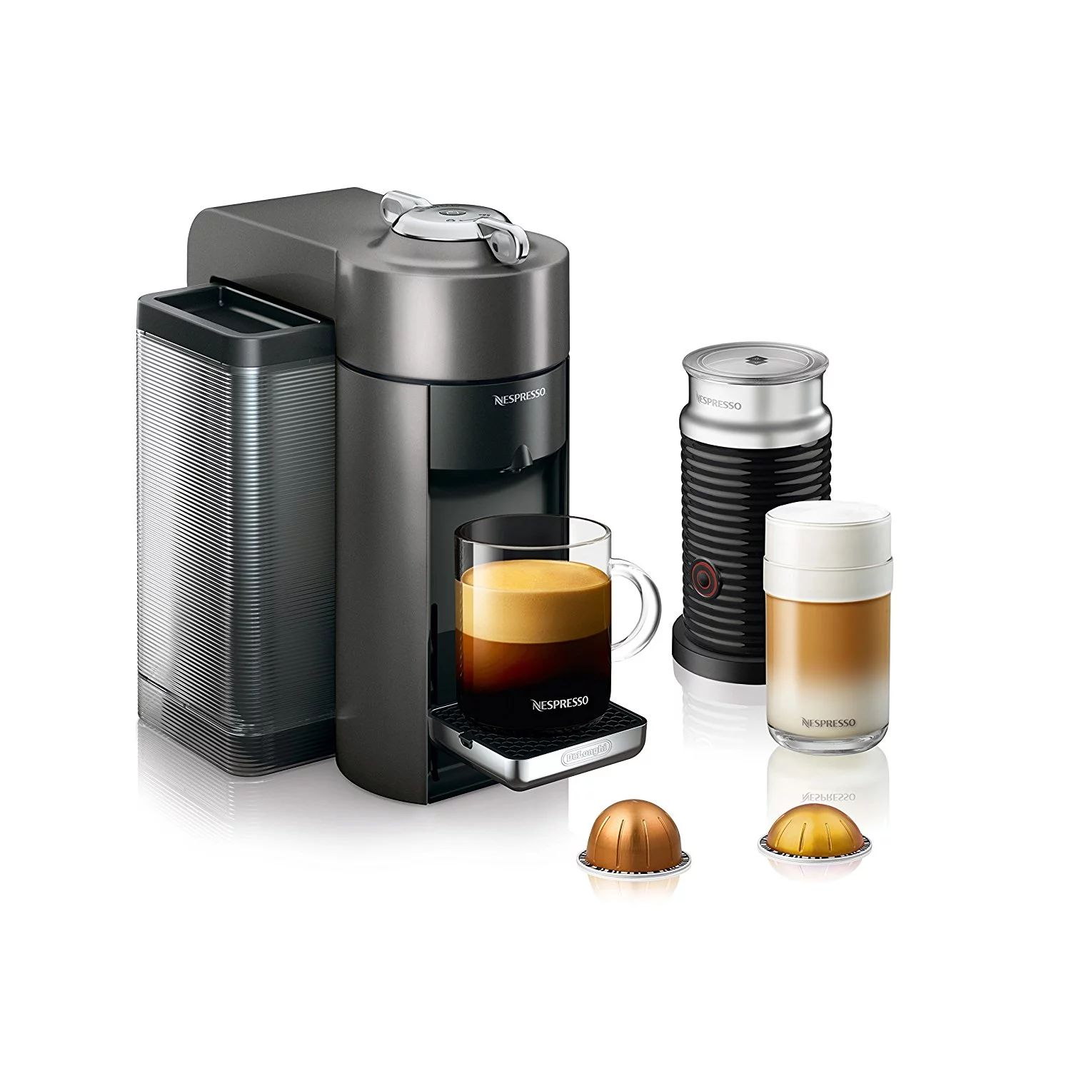 Nespresso Vertuo Coffee and Espresso Machine by De'Longhi with Aeroccino, Titan - Walmart.com | Walmart (US)
