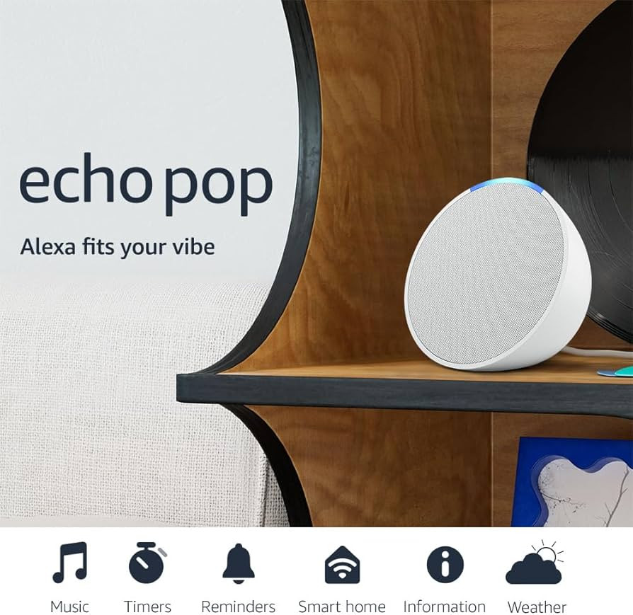 Amazon Echo Pop (newest model), Full sound compact smart speaker with Alexa, Glacier White | Amazon (US)
