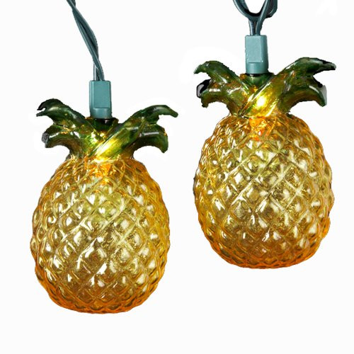 Kurt Adler 10-Light Glass-Look Pineapple Light Set | Amazon (US)