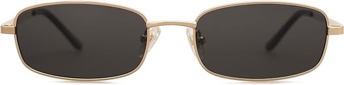 Amazon.com: SOJOS Retro Hippie Rectangle Sunglasses 70s 80s Small Narrow Metal Frame Sunnies SJ11... | Amazon (US)