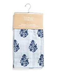 2pk 50x96 Benina Block Print Knife Edge Window Panels With Whip Stitch | TJ Maxx