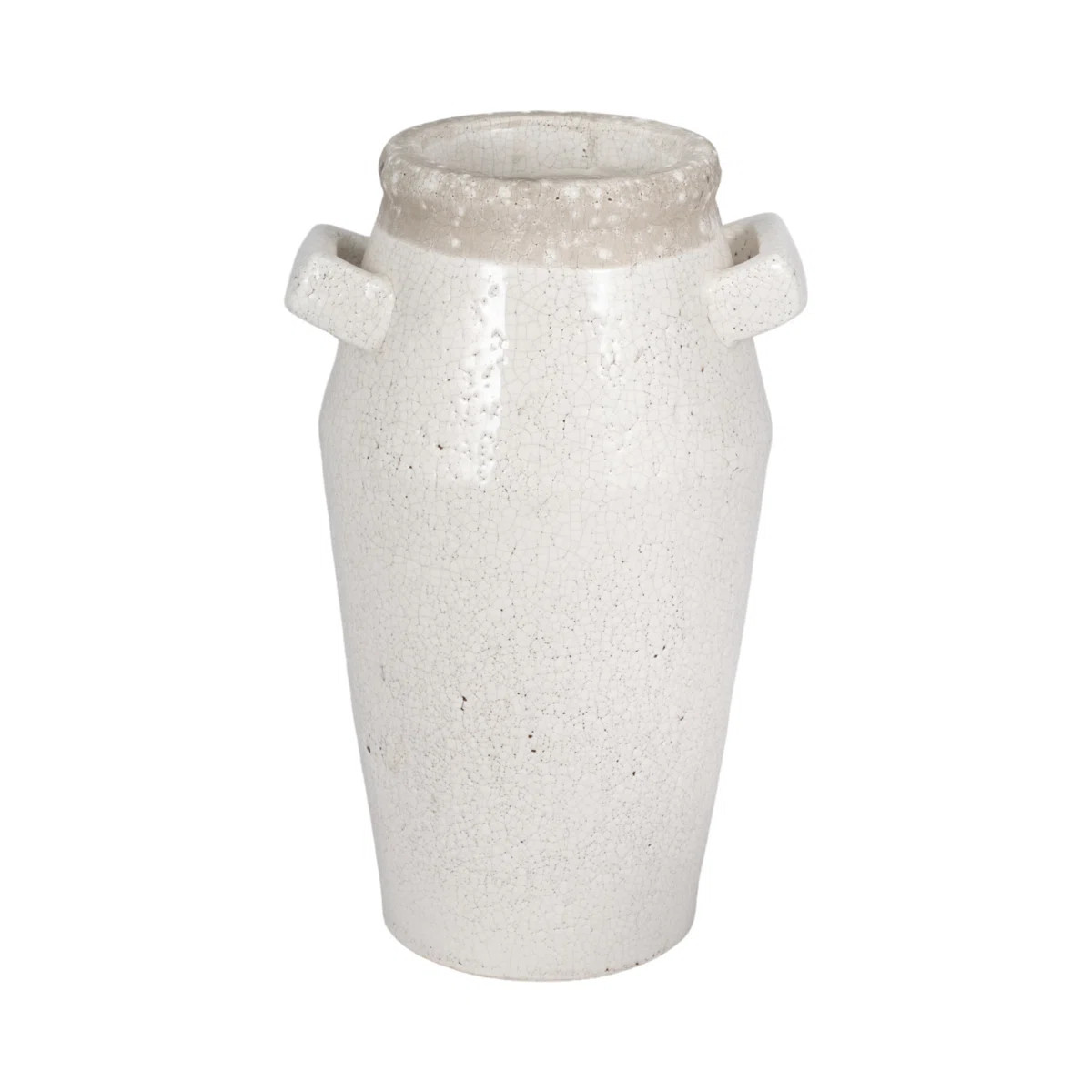 August Grove® 11" Squared Handle Terracotta Crackle Vase | Wayfair North America