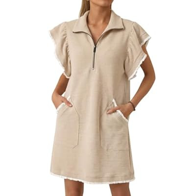 Cicy Bell Womens Ruffle Cap Sleeve Sweatshirt Dress Summer Oversiz… | Amazon (US)