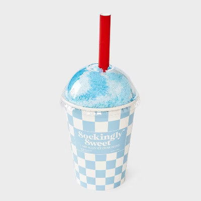Women's Ice Drink Christmas Cozy Crew Socks - Blue 4-10 | Target