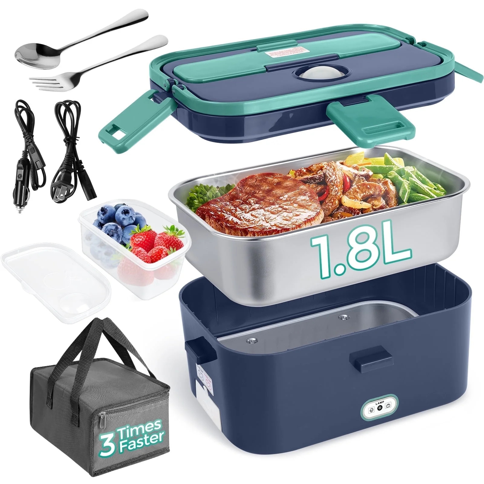 Livhil Electric Lunch Box Food Heater, Portable Food Warmer, Hot Lunch Warmer Heated Lunch Box fo... | Walmart (US)