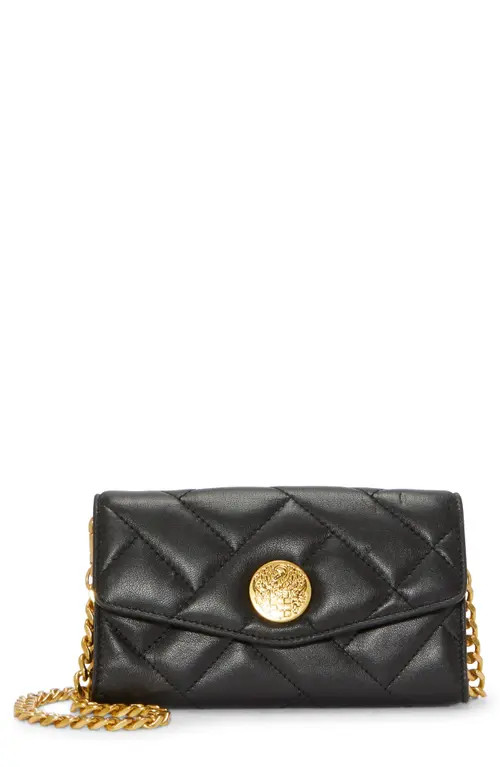 Vince Camuto Kisho Quilted Leather Wallet on a Chain in Black Sheep Hunter at Nordstrom | Nordstrom