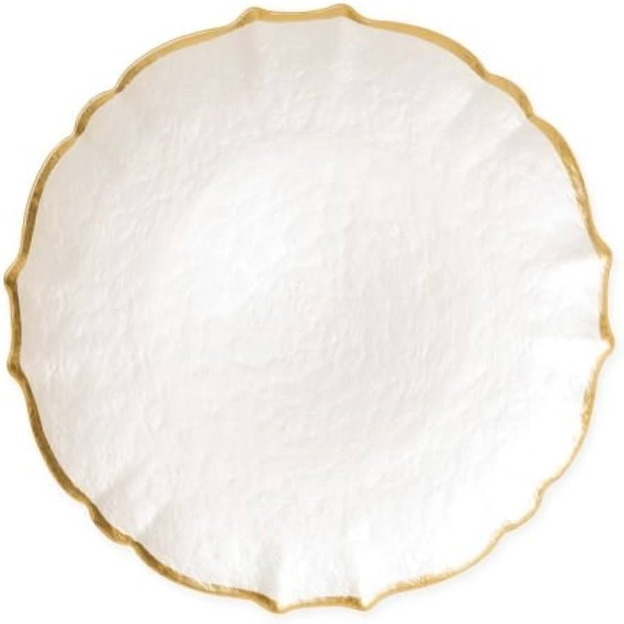 Vietri Baroque Pastel Glass White Service Plate/Charger | Amazon (US)