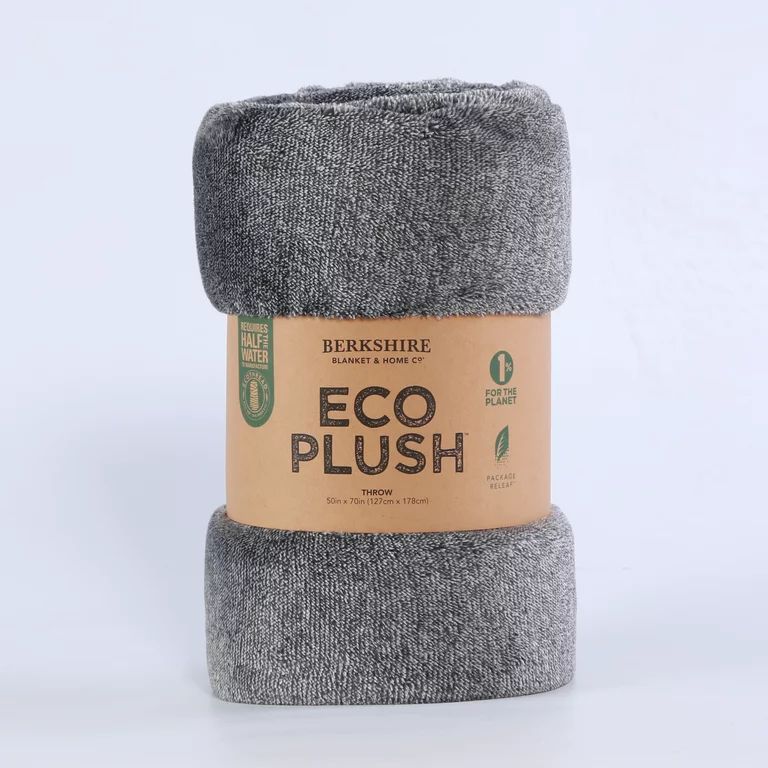Berkshire Blanket & Home Co Eco Plush Throw Blanket, Gray, Oversized Throw | Walmart (US)