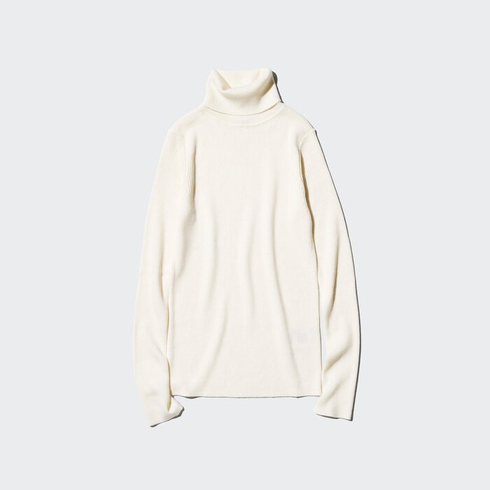 Extra Fine Merino Ribbed Turtleneck Long-Sleeve Sweater | UNIQLO (US)