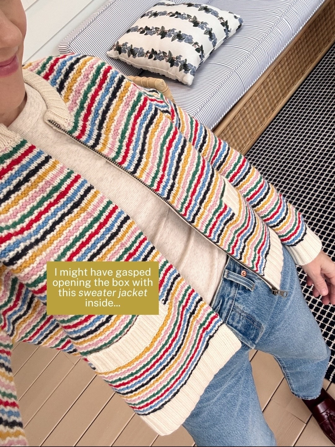 wearing my regular size 4 in Boden zip sweater jacket & ME&EM long sleeve ribbed top, color is cream melange ~ Levi's 501 90's are amazing and just over $100, wearing my regular size ankle length (5'3") ~ J.Crew loafers are currently sold out but linked a few new arrivals ~ Clare V Petite Moyen Messenger bag comes with double straps, Anthropologie scallop scaf also linked the Sezane that is gorgeous ~ eby underwear size up to medium ~ merit flush balm on lips & cheeks in LeBonBon ~ xo, Claire

#LTKOver40 #LTKootd #LTKSeasonal