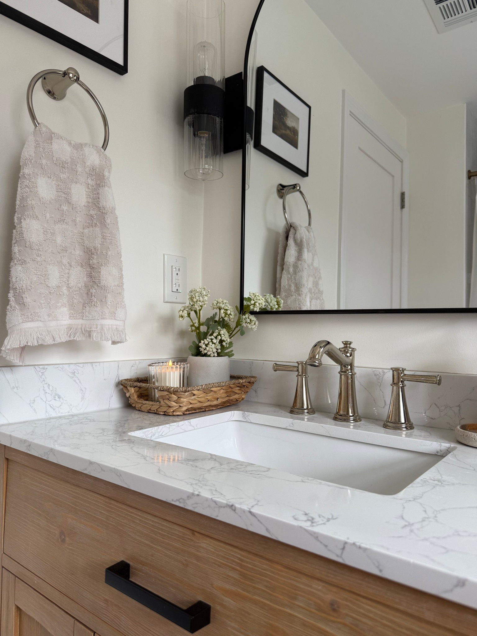 I love a wood vanity in my bathroom. It makes it so cozy and I don’t think I will ever get tired of it. I got these designer dupe sconces fraction of the price!

#LTKSeasonal #LTKHome #LTKSaleAlert