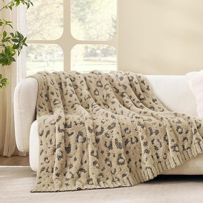 Snuggle Sac Leopard Luxury Faux Fur Throw Blanket for Couch,Ultra Soft Cozy Plush Fluffy Blanket ... | Amazon (US)
