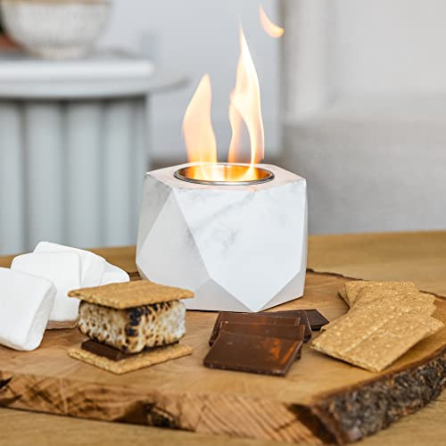 Napoli Tabletop Fire Pit. Indoor Fire Pit and Balcony Decor. 5" Table Top, Rubbing Alcohol Fueled Concrete Firepit. Mini Fire Pit, Tabletop Fireplace, Smores Maker, Portable Fire Bowls (Marble) | Amazon (US)