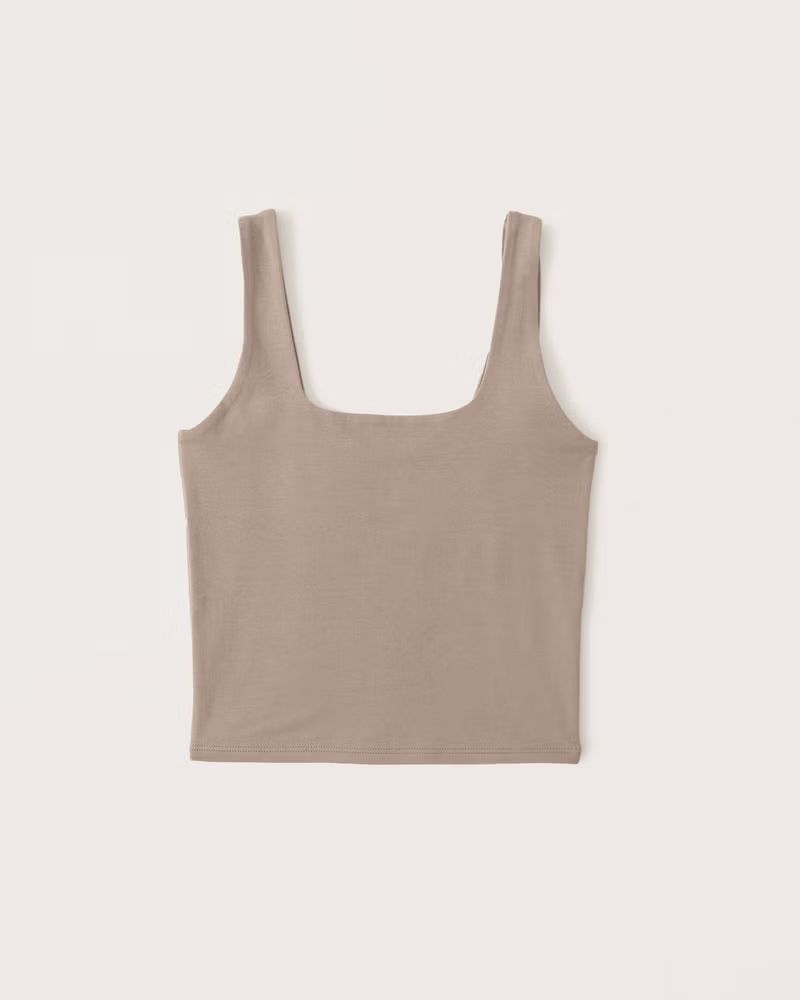 90s Cotton Seamless Fabric Squareneck Tank | Abercrombie & Fitch (US)