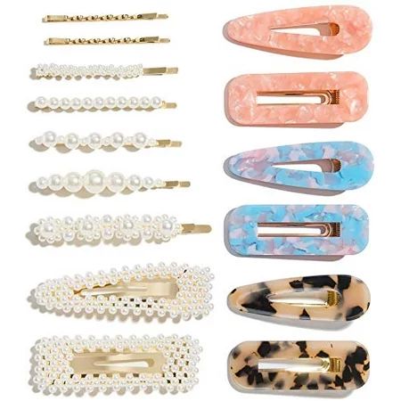 15 Pcs Pearl Hair Clip for Women Acrylic Hair Clips Gifts for Friends Handmade Pearl Hair Pins for G | Walmart (US)