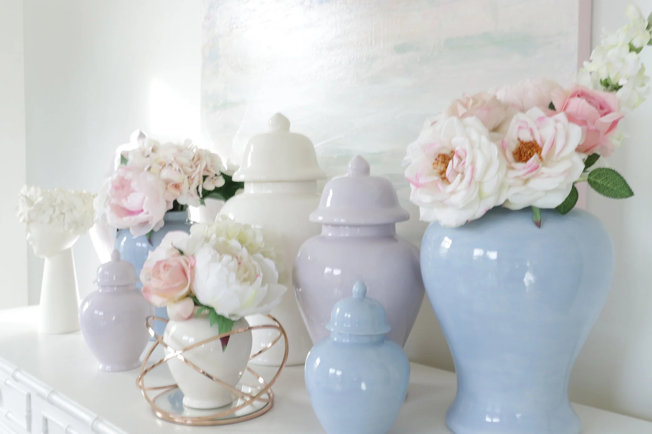 Light Lavender Ginger Jars | Lo Home by Lauren Haskell Designs
