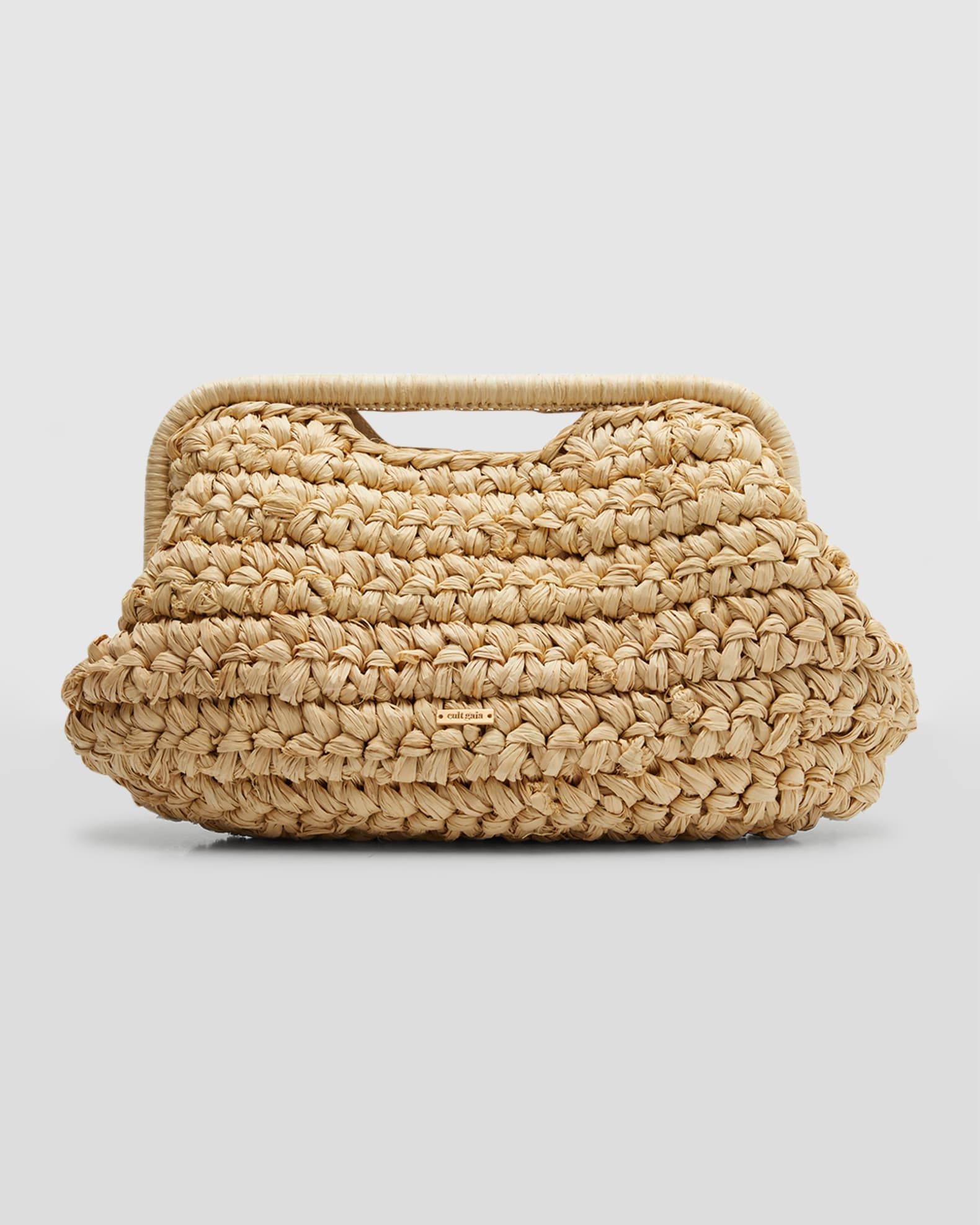 Aurora Large Raffia Clutch Bag | Neiman Marcus