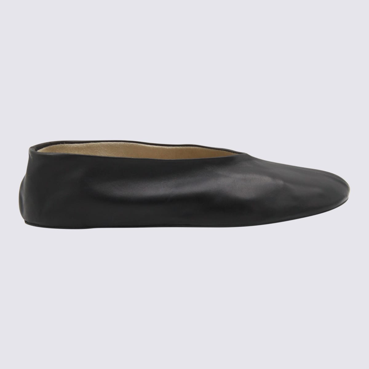 The Row Black Leather Flats | Italist.com US