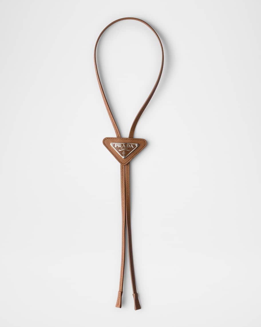 Prada Men's Saffiano Leather Bolo Tie | Neiman Marcus