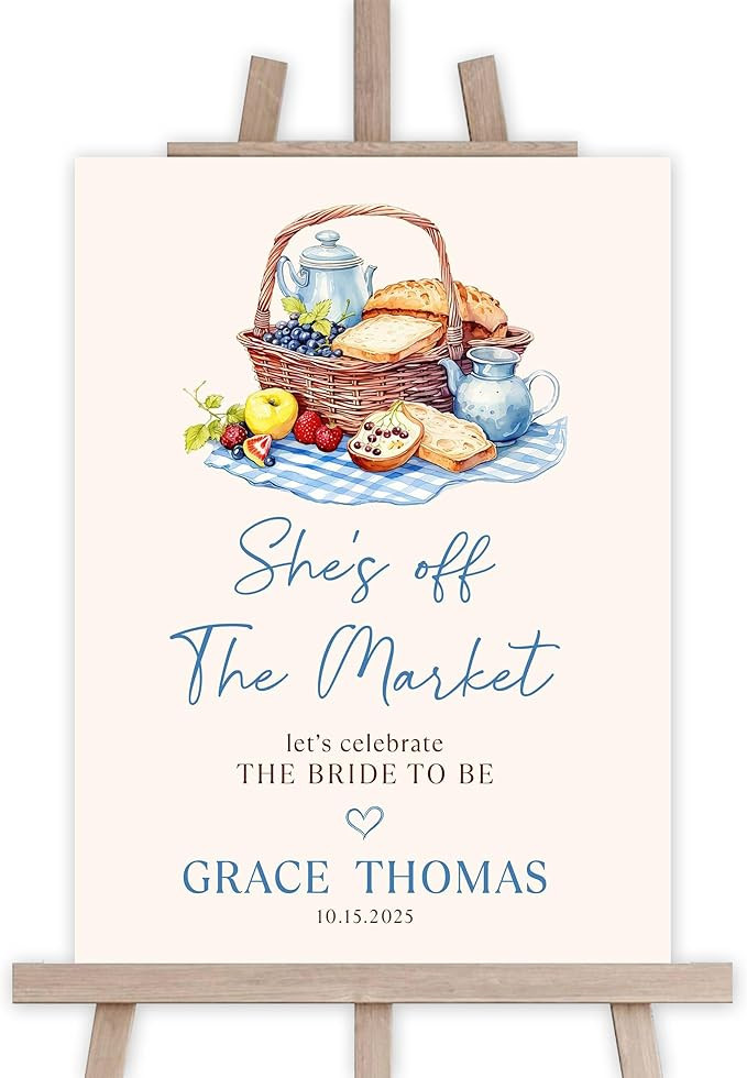 She's Off The Market Bridal Shower Welcome Sign, Fresh Off The Market Bridal Shower Sign, Bridal ... | Amazon (US)