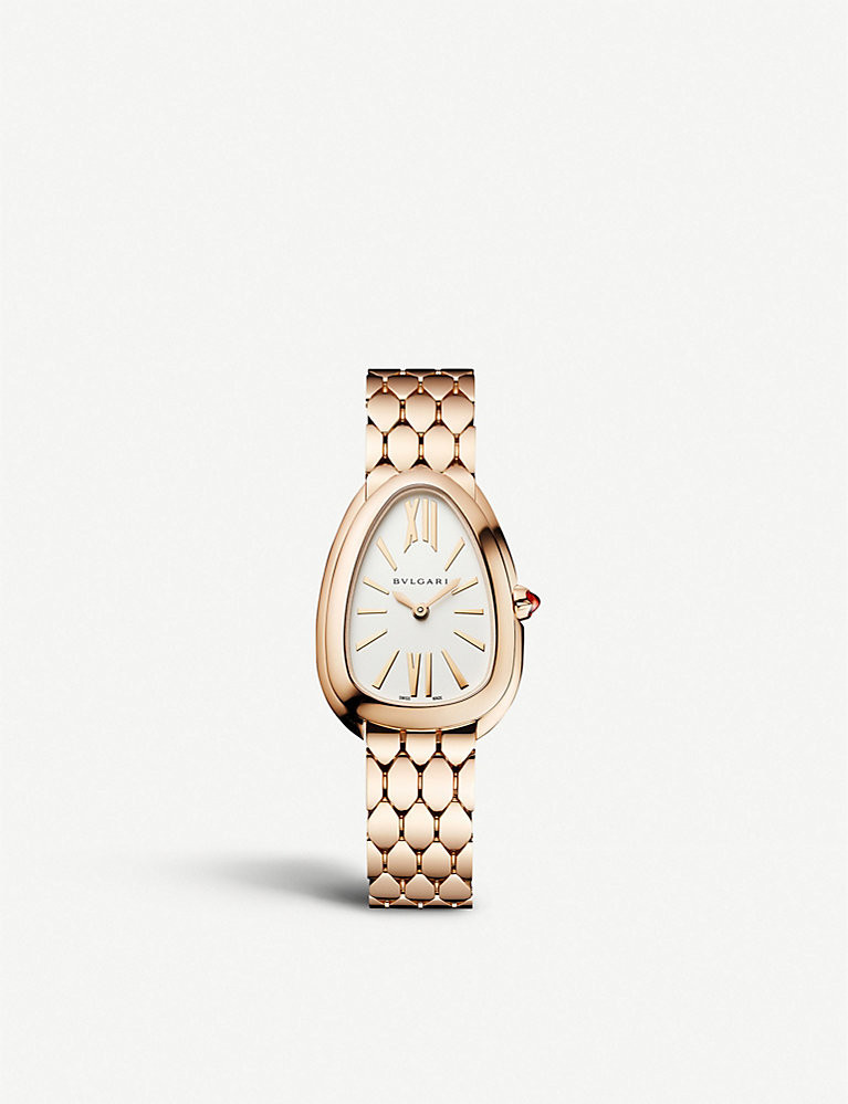 BVLGARI SPP33WGG Serpenti Seduttori 18ct pink-gold watch | Selfridges