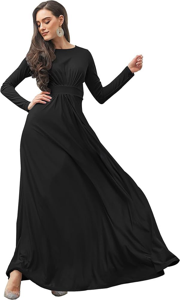 KOH KOH Womens Long Sleeve Flowy Empire Waist Fall Winter Party Gown | Amazon (US)