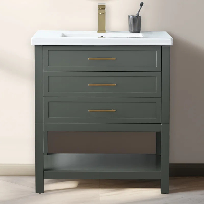 Vicini 30'' Single Vanity with Ceramic Top | Wayfair North America