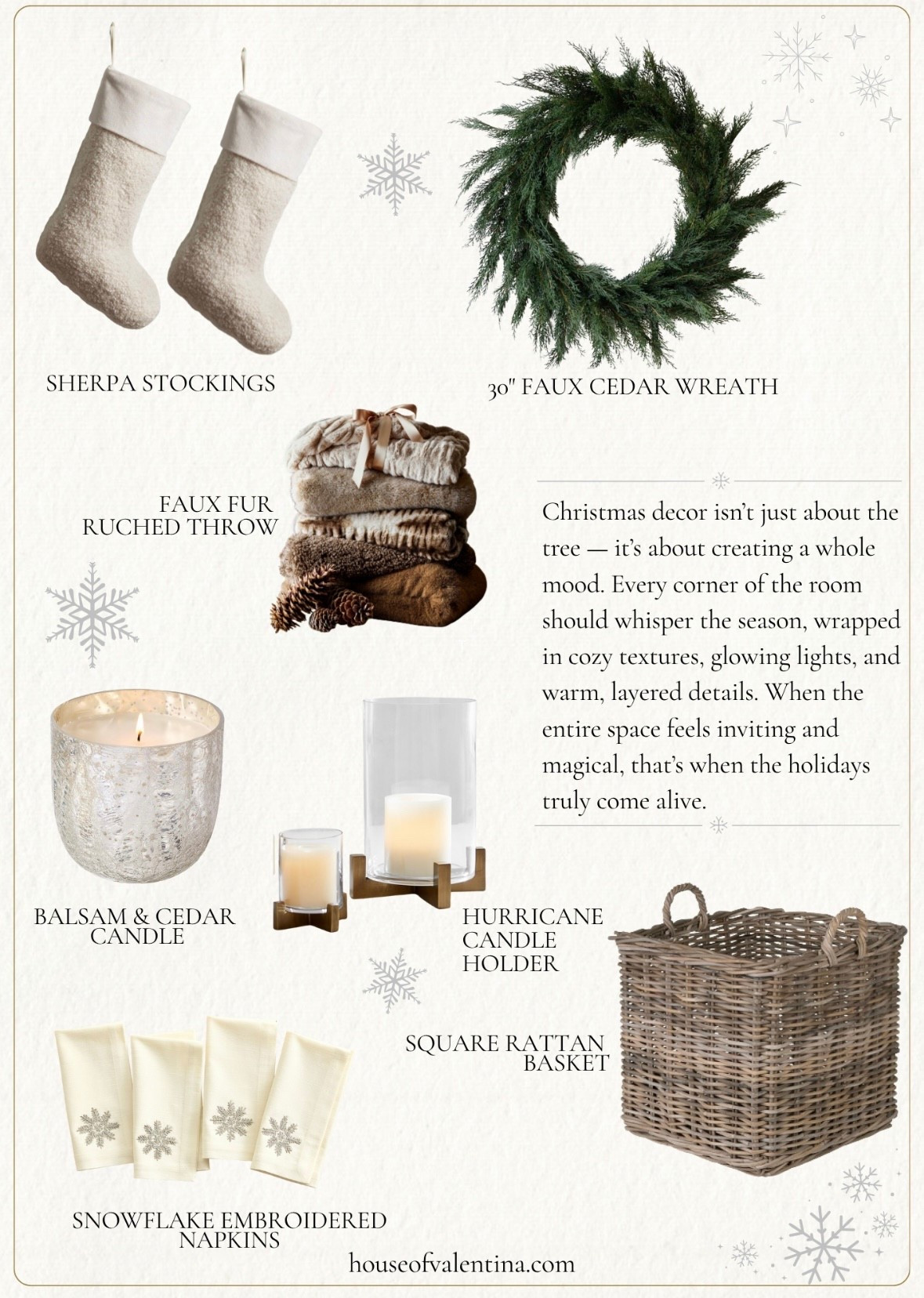 Christmas decor isn’t just about the tree — it’s about creating a whole
mood. Every corner of the room should whisper the season, wrapped
in cozy textures, glowing lights, and warm, layered details. When the
entire space feels inviting and magical, that’s when the holidays
truly come alive. 

 #LTKHoliday #LTKSeasonal #LTKHome