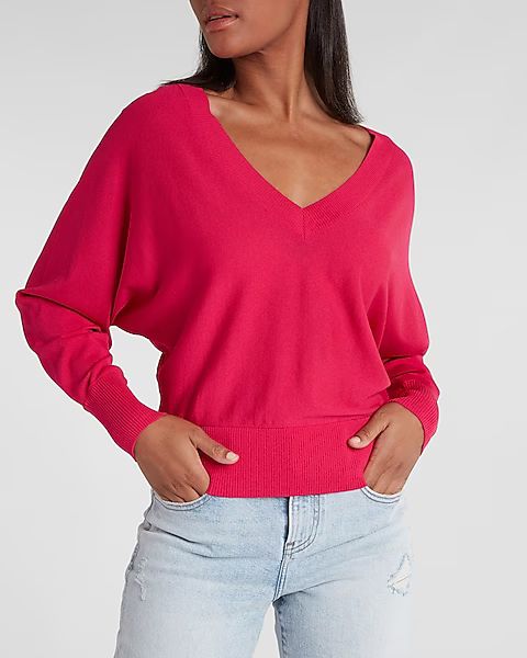 Double V Dolman Sleeve Sweater | Express