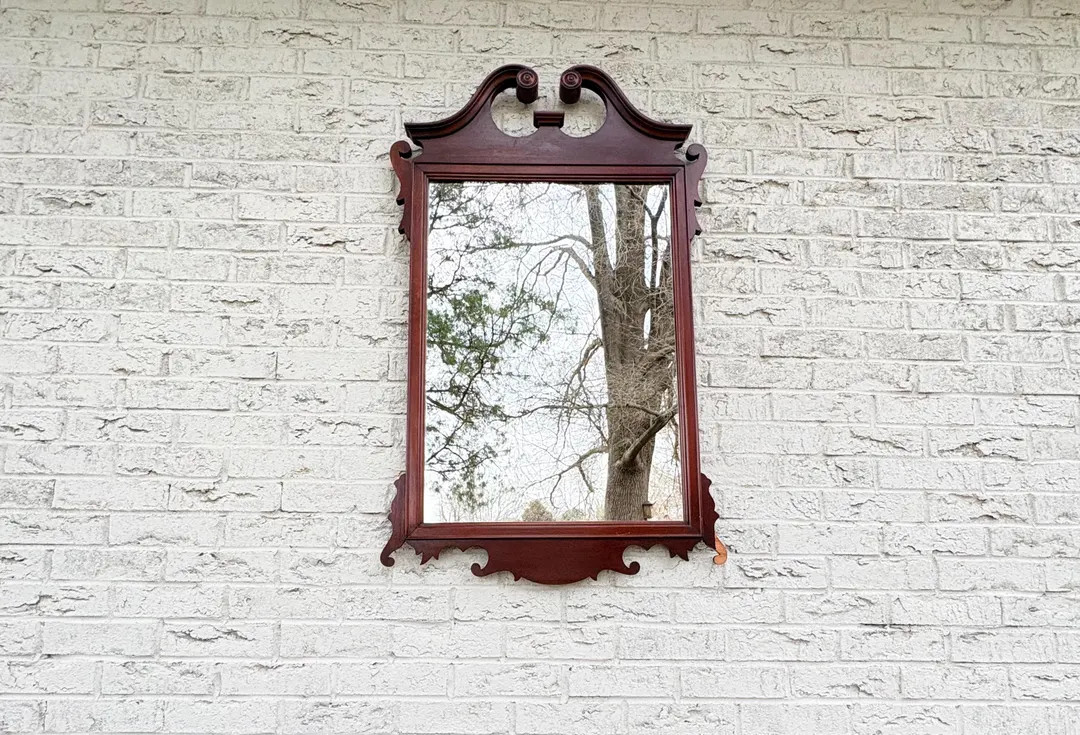 Large Vintage Chippendale Style Mahogany Wood Framed Wall Mirror | Etsy (US)
