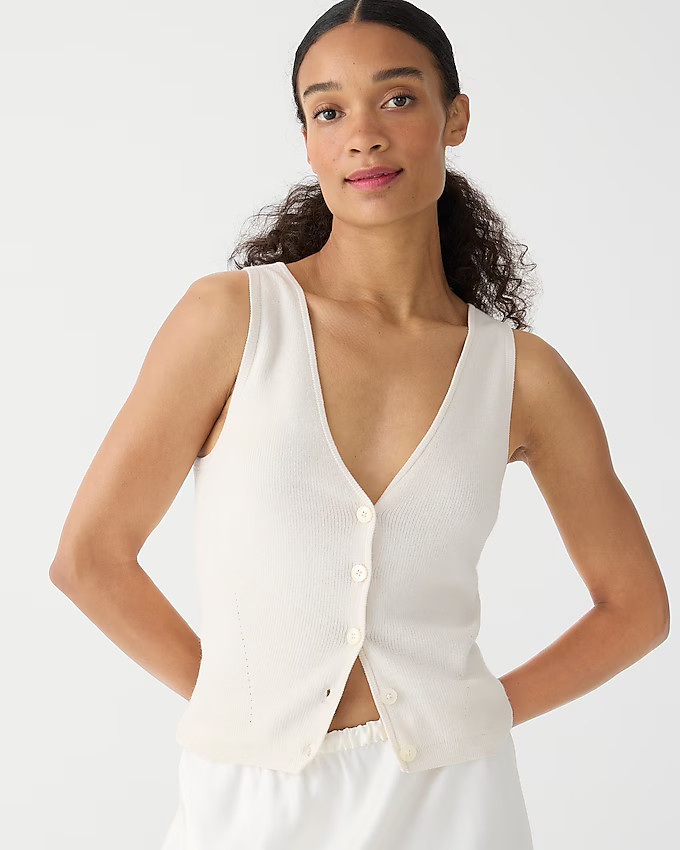 Fitted button-up sweater-vest | J. Crew US
