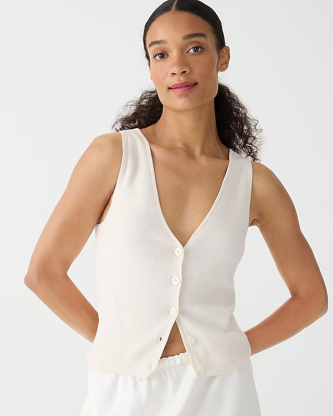 Fitted button-up sweater-vest | J.Crew US