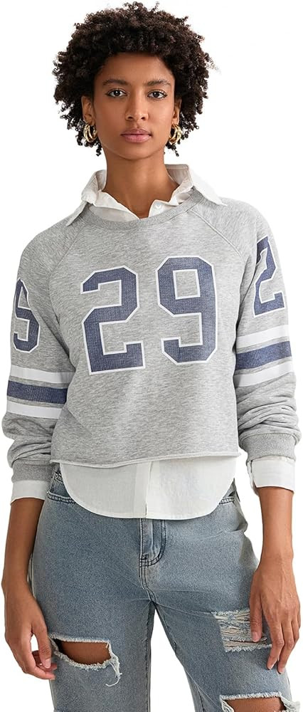 KOSUSANILL Oversized Sweatshirt for Women Y2K Graphic Crewneck Pullover Sweater Loose Fit Long Sl... | Amazon (US)