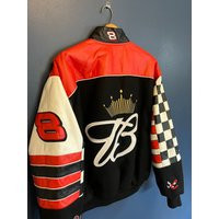 Vintage 90's Jeff Hamilton Reversible Nascar Leather Jacket Bud Racing Dale Earnhardt Jr Size Medium | Etsy (US)