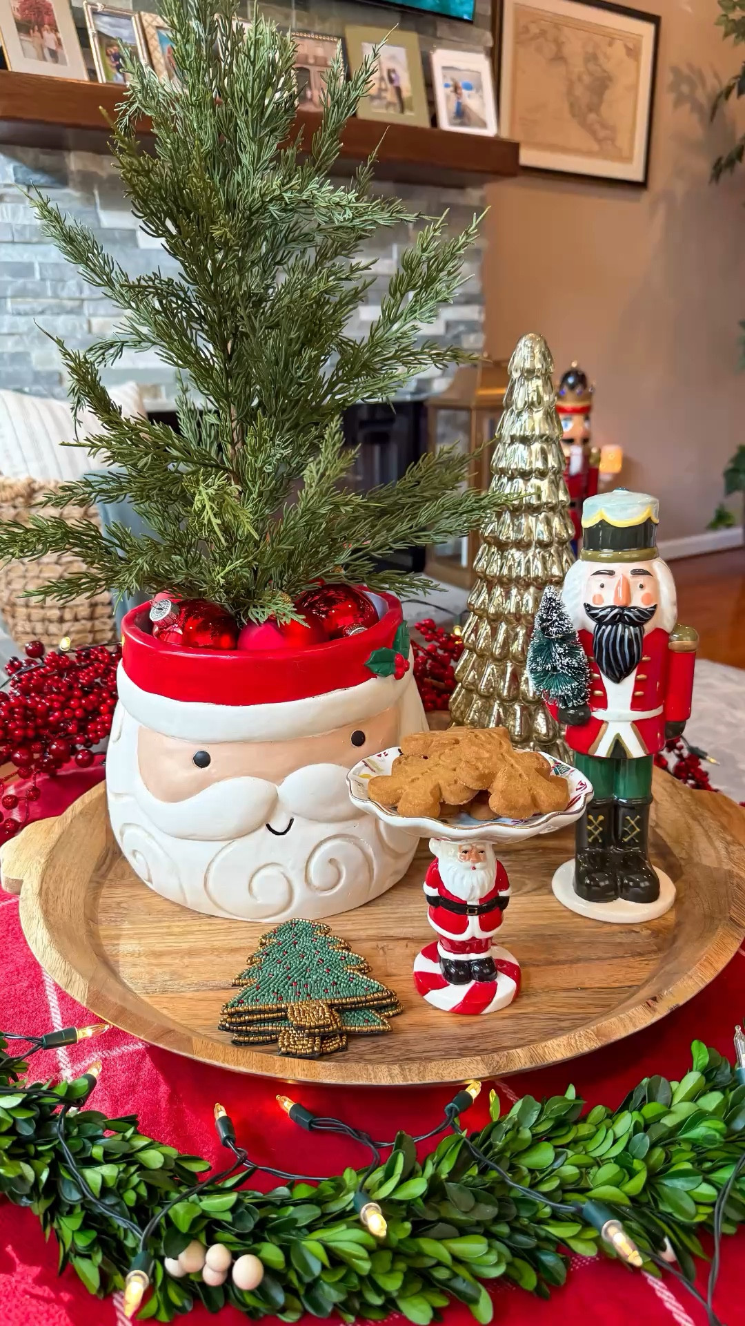 Christmas decor centerpiece idea 🎄🎅🏼 Holiday decorating, Christmas tray 

#LTKSeasonal #LTKFindsUnder100 #LTKHome