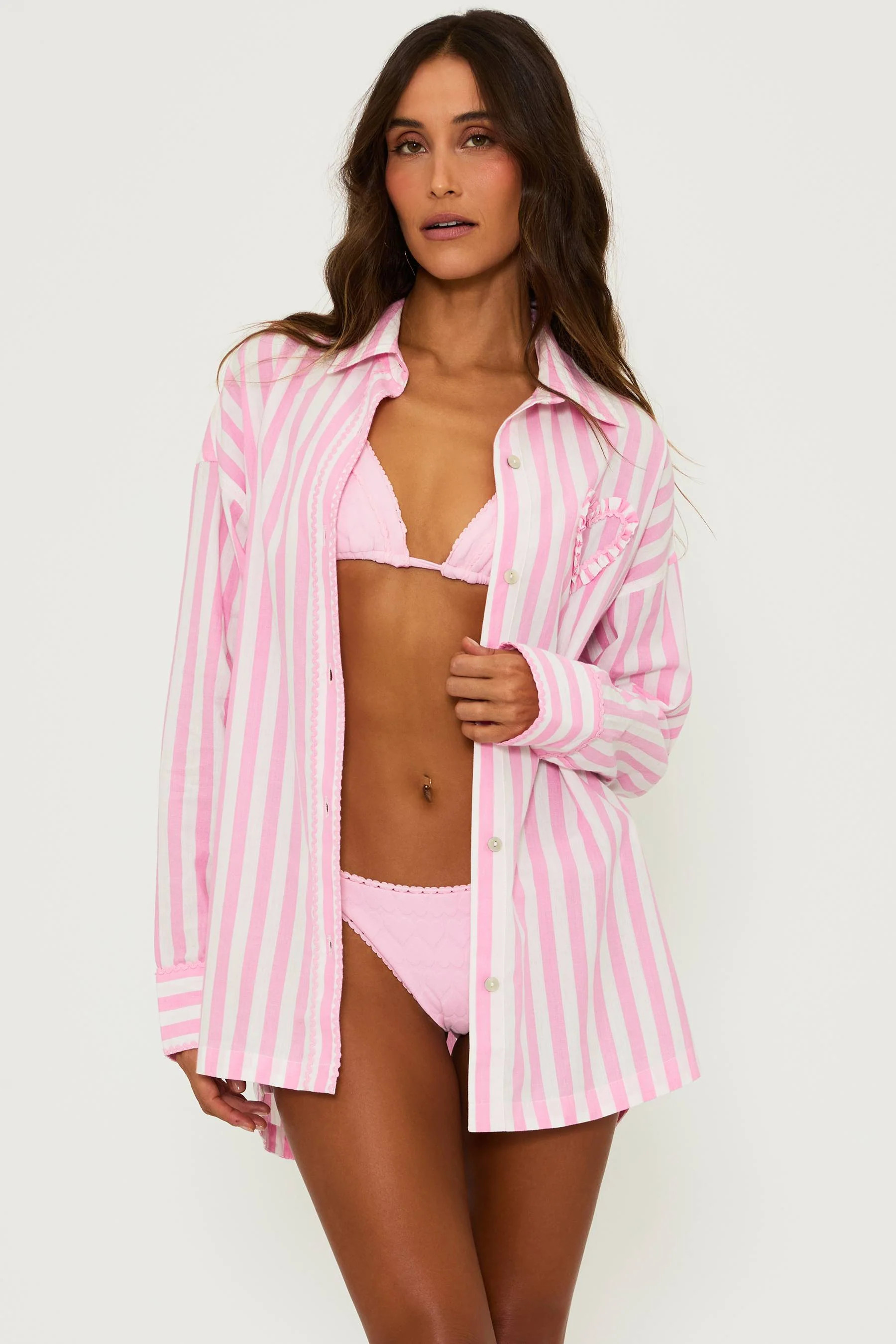 Cassidy Top Prism Pink Stripe | Cover Up Top | Beach Riot | Beach Riot