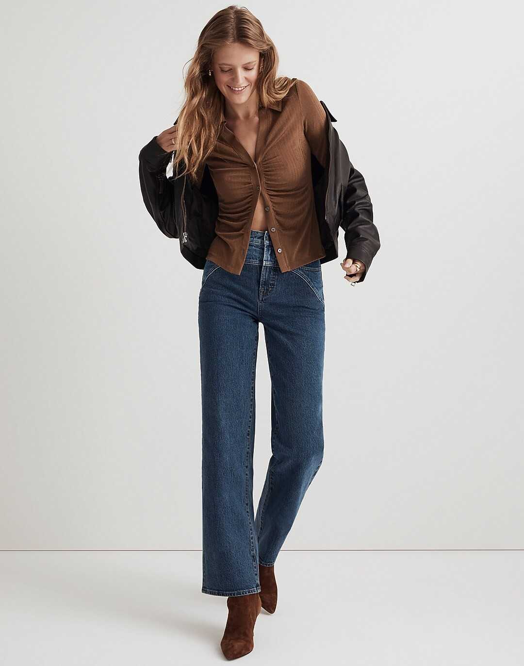 The Perfect Vintage Wide-Leg Crop Jean in Sonoma Wash: Yoke Edition | Madewell