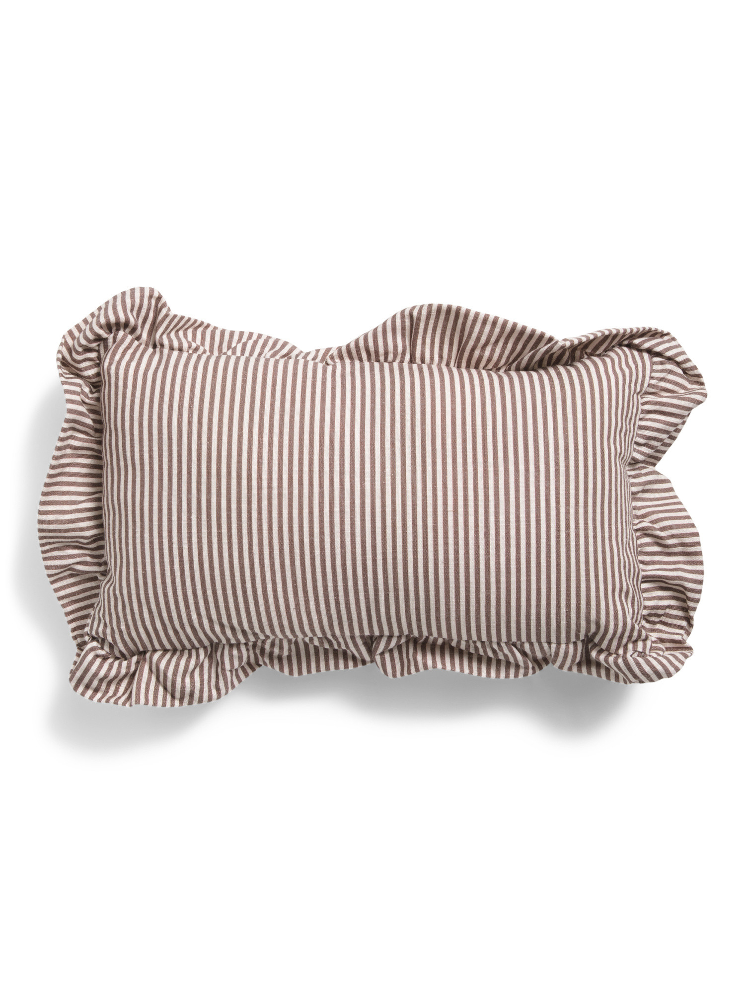 9x16 Cotton Pinstripe Ruffle Lumbar Pillow | Home | Marshalls | Marshalls