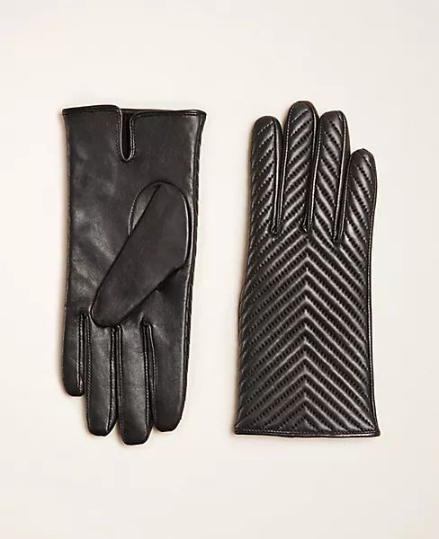 Chevron Leather Gloves | Ann Taylor | Ann Taylor (US)