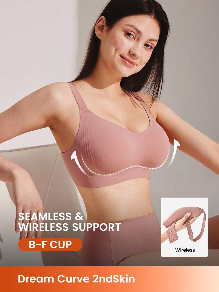 LUVLETTE Dream Curve 2ndSkin Earth Tone Wireless Full Coverage Seamless Side Support Lounge Bra B... | SHEIN